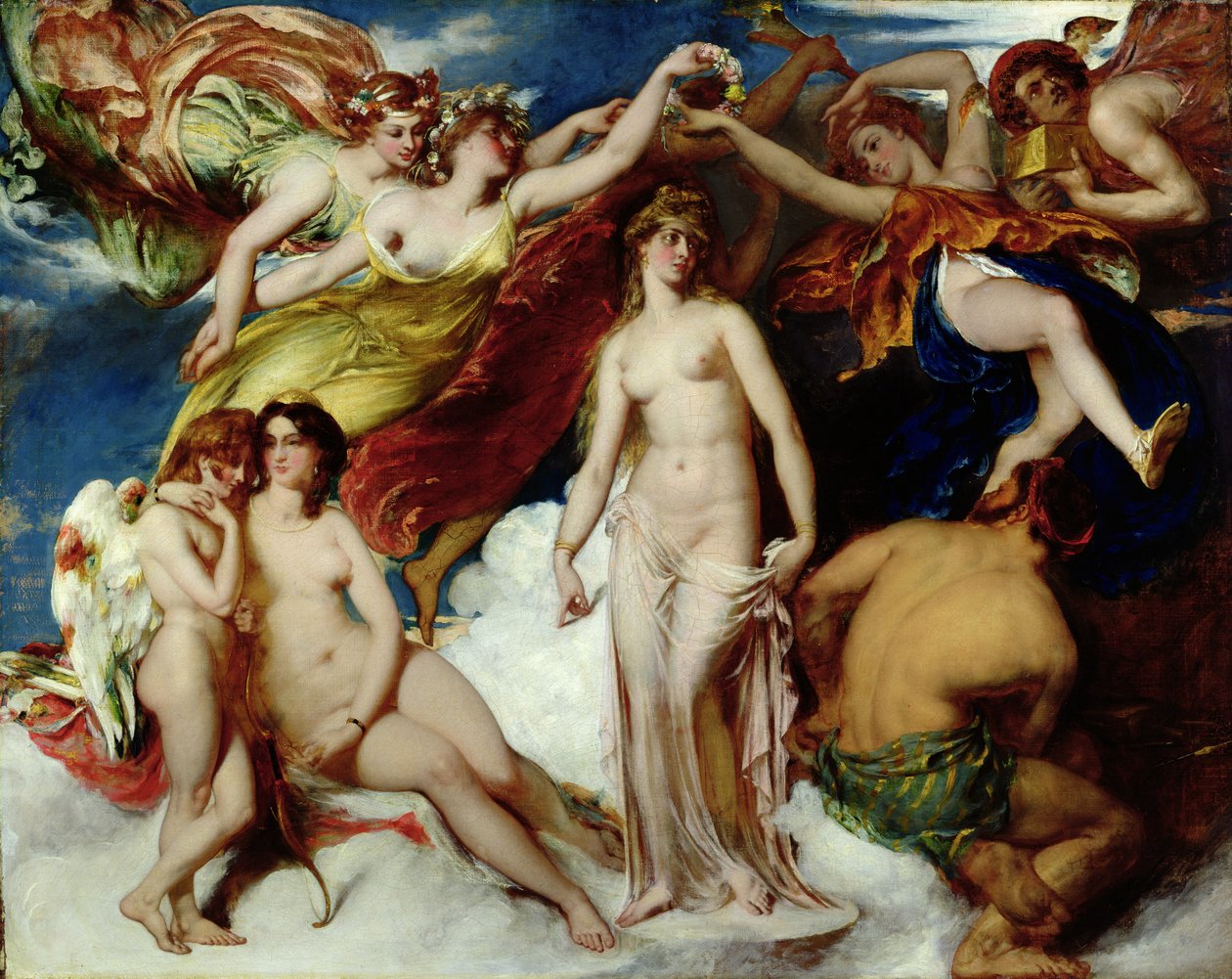 Pandora krönt av årstiderna av William Etty