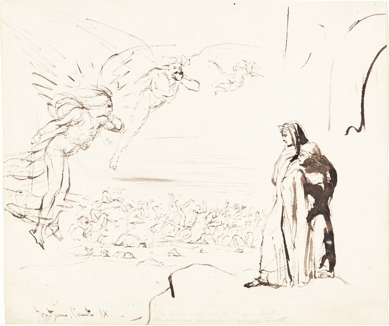 Scen från Inferno (canto IX) av William Etty