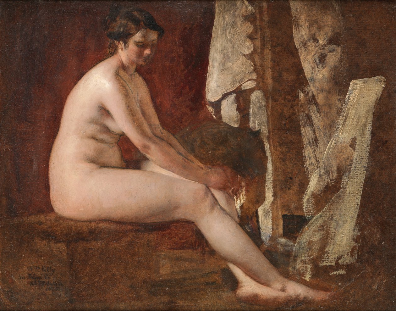 Sittande naken av William Etty