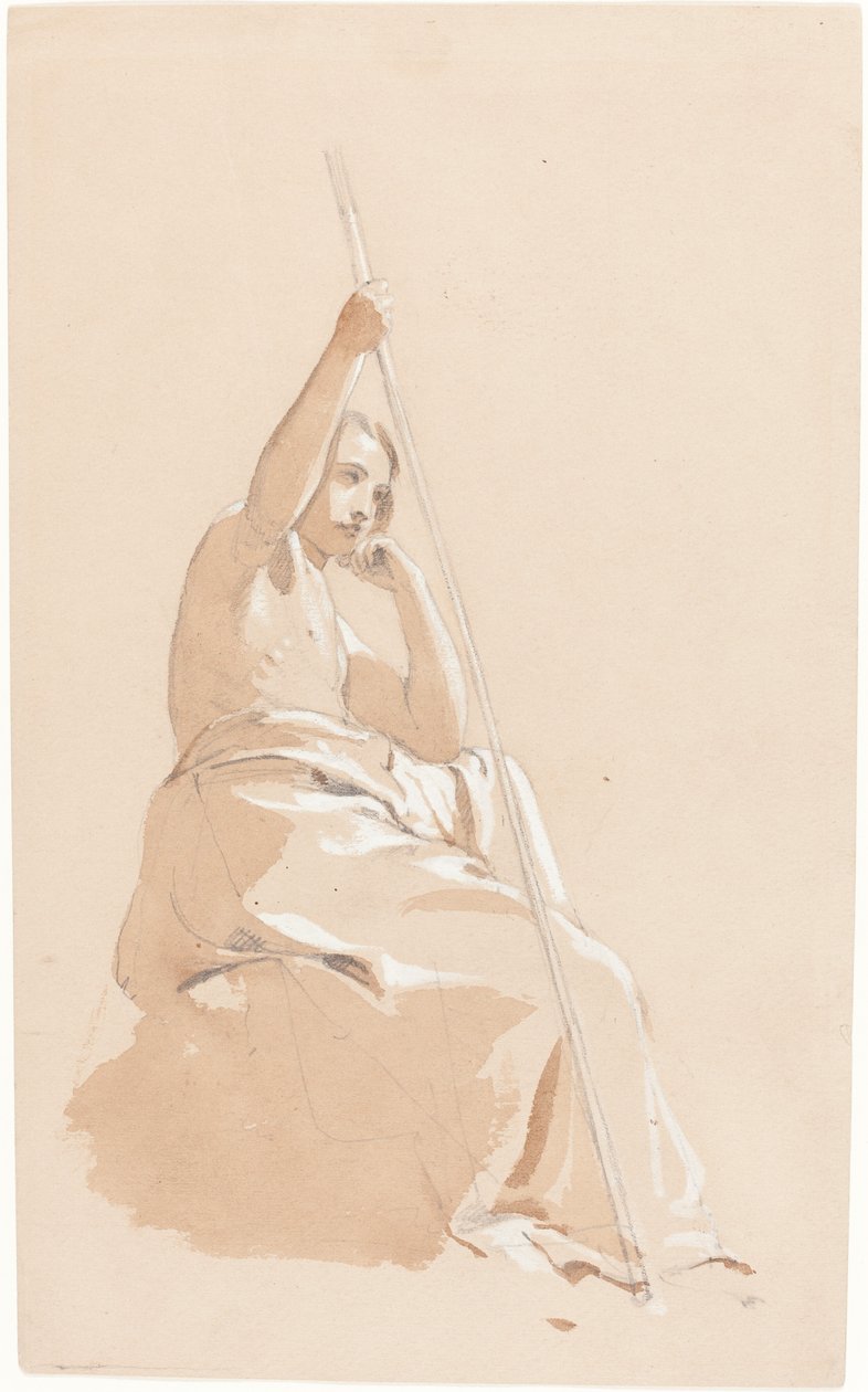 Sittande ungdom med personal av William Etty