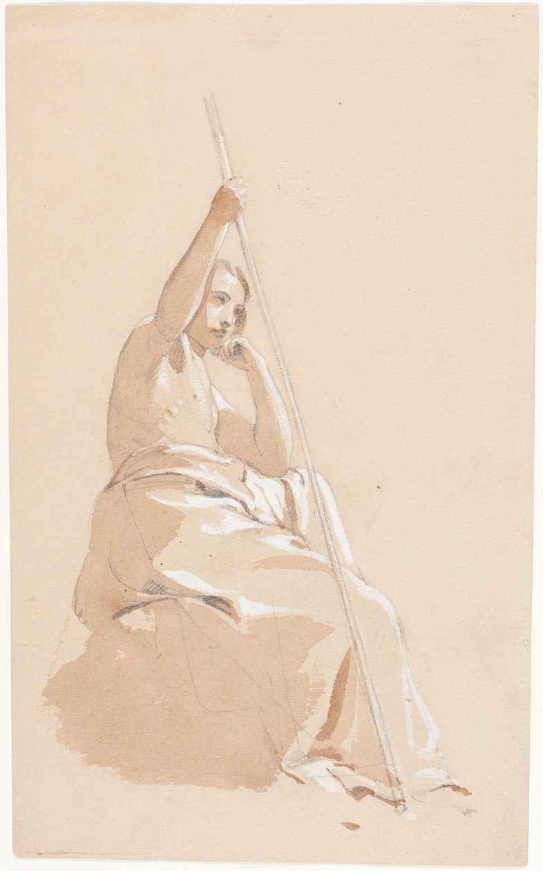 Sittande ung man med en stav av William Etty