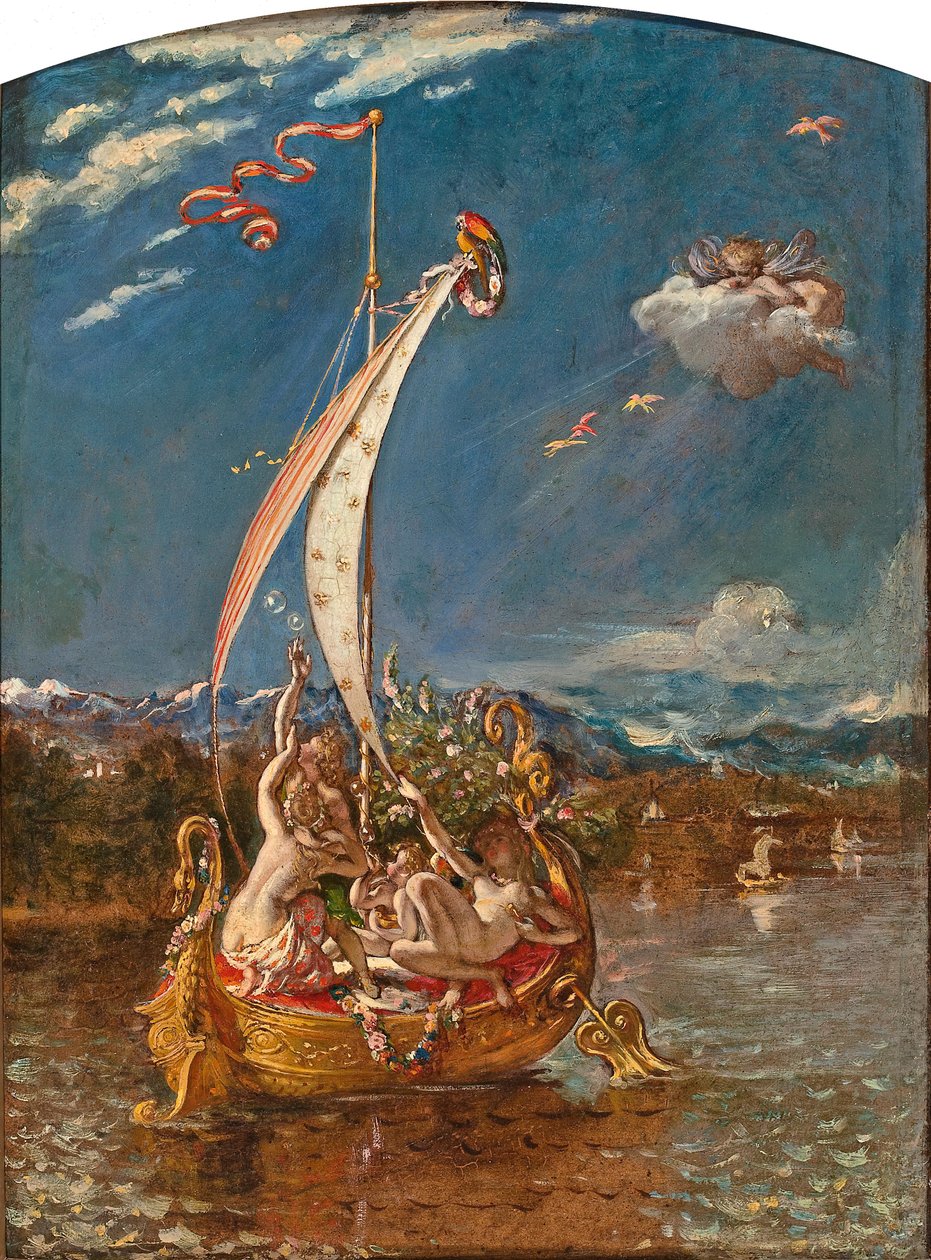 Studie för "Ungdom i fören" och "Nöje vid rodret av William Etty