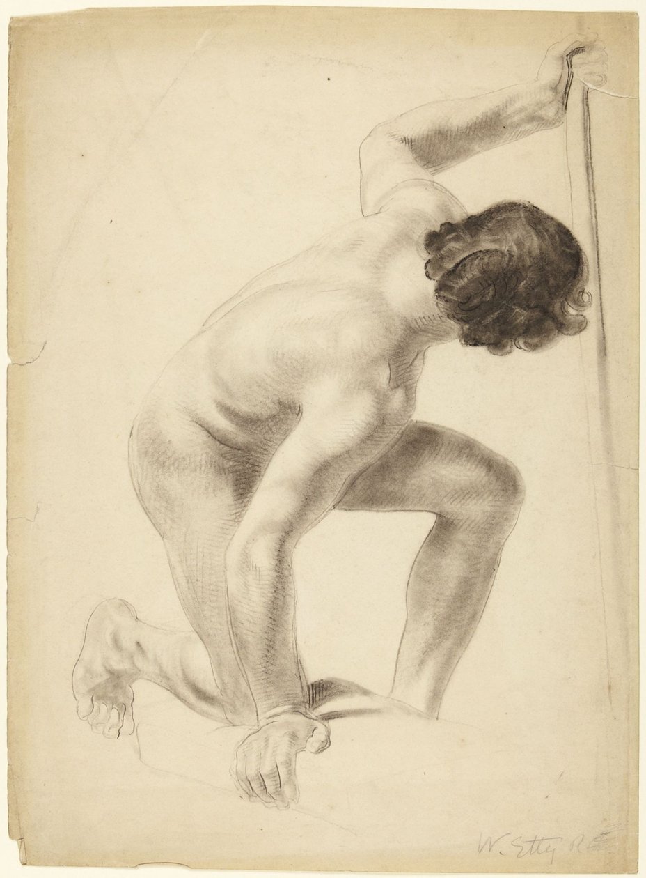 Studie av en manlig figur av William Etty