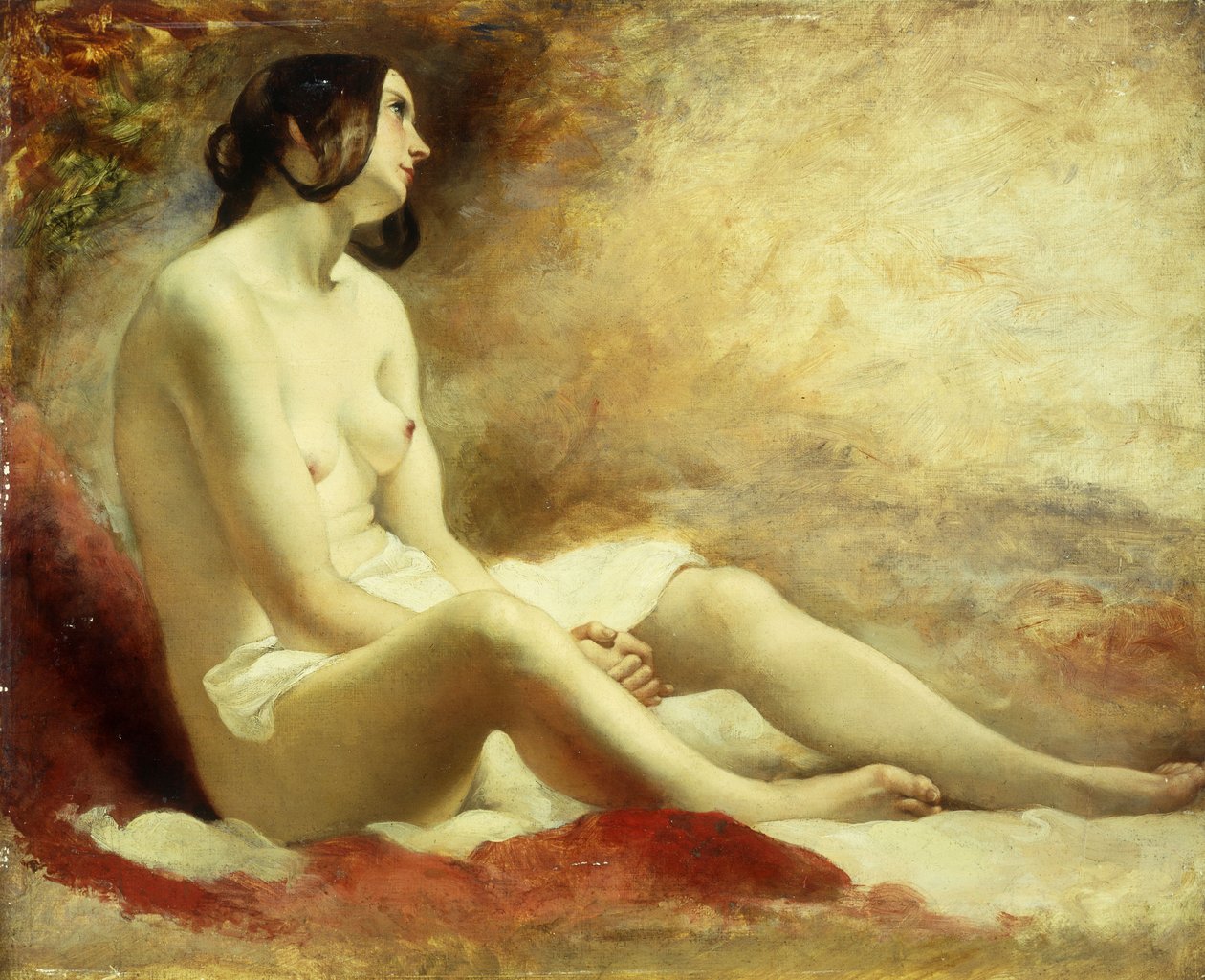 Studie av en draperad naken av William Etty