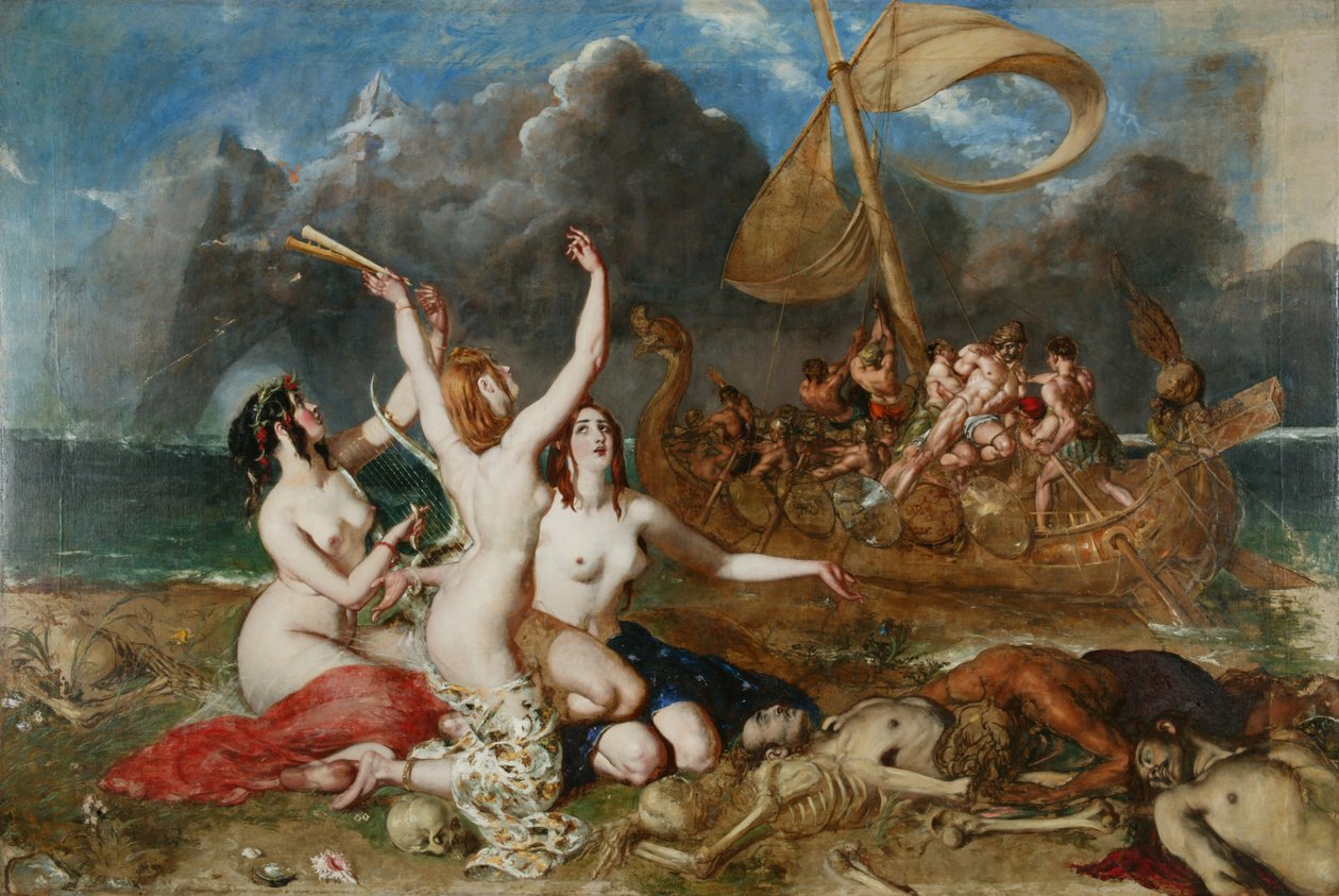 The Sirens And Ulysses, c.1837 (olja på duk) av William Etty