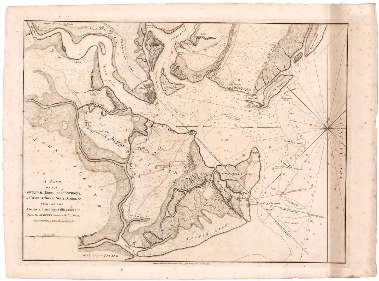 En plan över Charlestown, S.C. av Faden av William Faden