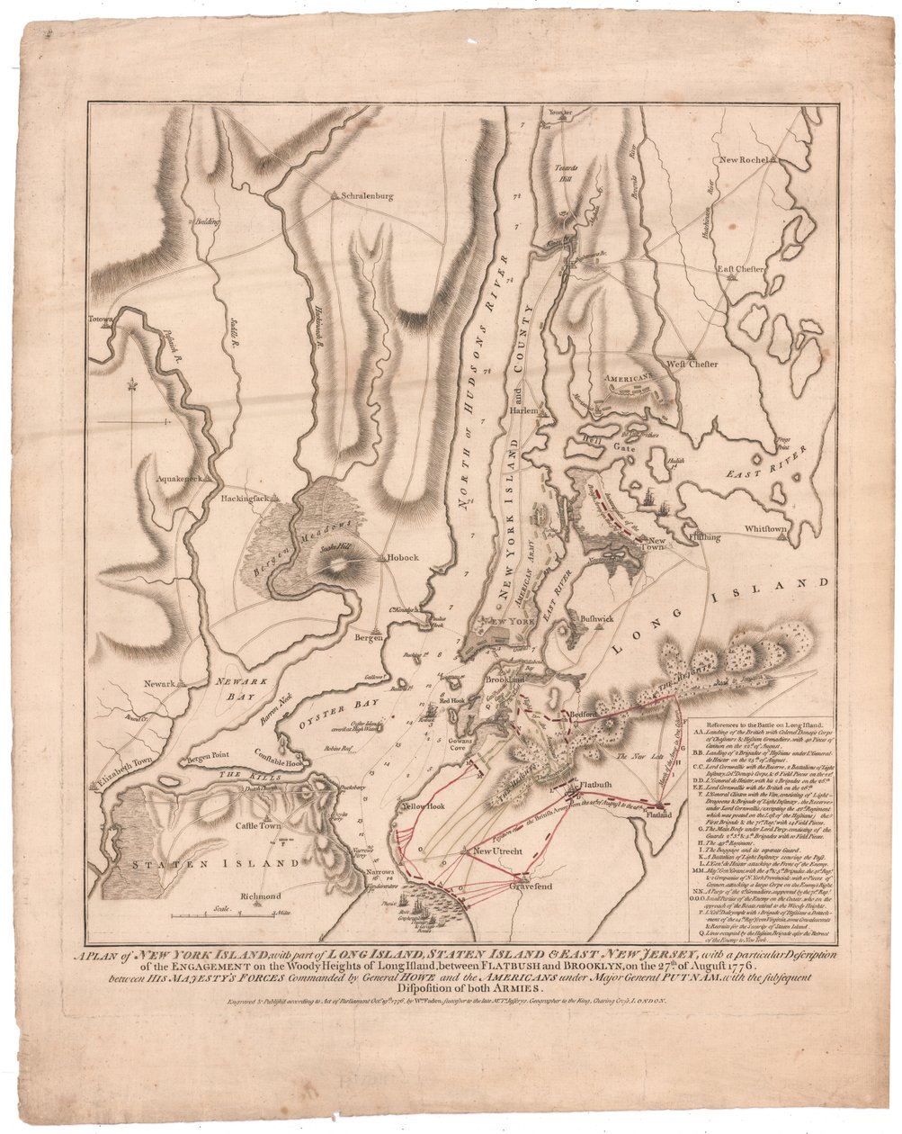 En plan för New York Island av William Faden