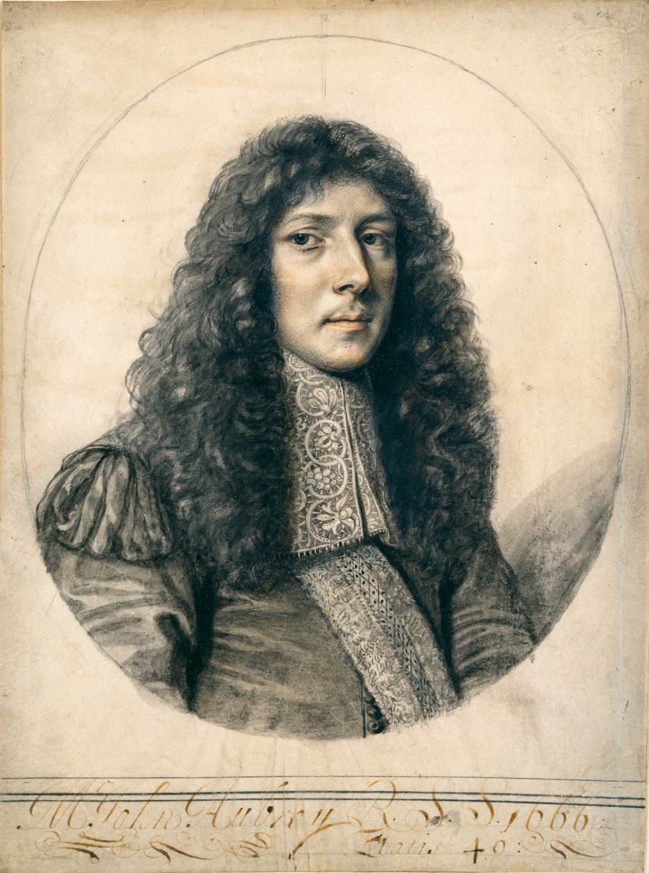 Porträtt av John Aubrey, 1666 av William Faithorne