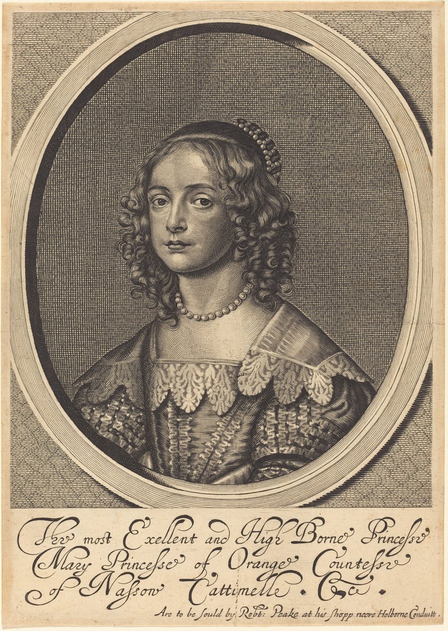 Mary, prinsessan av Orange av William Faithorne after Sir Anthony van Dyck