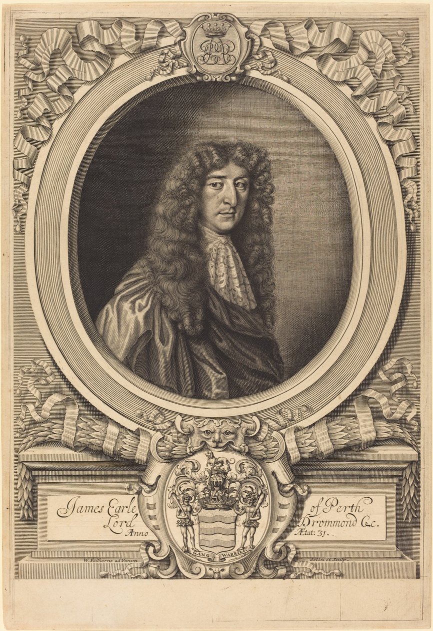 James Drummond, Earl of Perth av William Faithorne after Sir Peter Lely