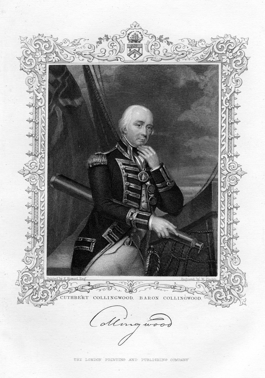 Cuthbert Collingwood, 1:e baron Collingwood, brittisk amiral av Royal Navy, 1800-talet. av William Finden