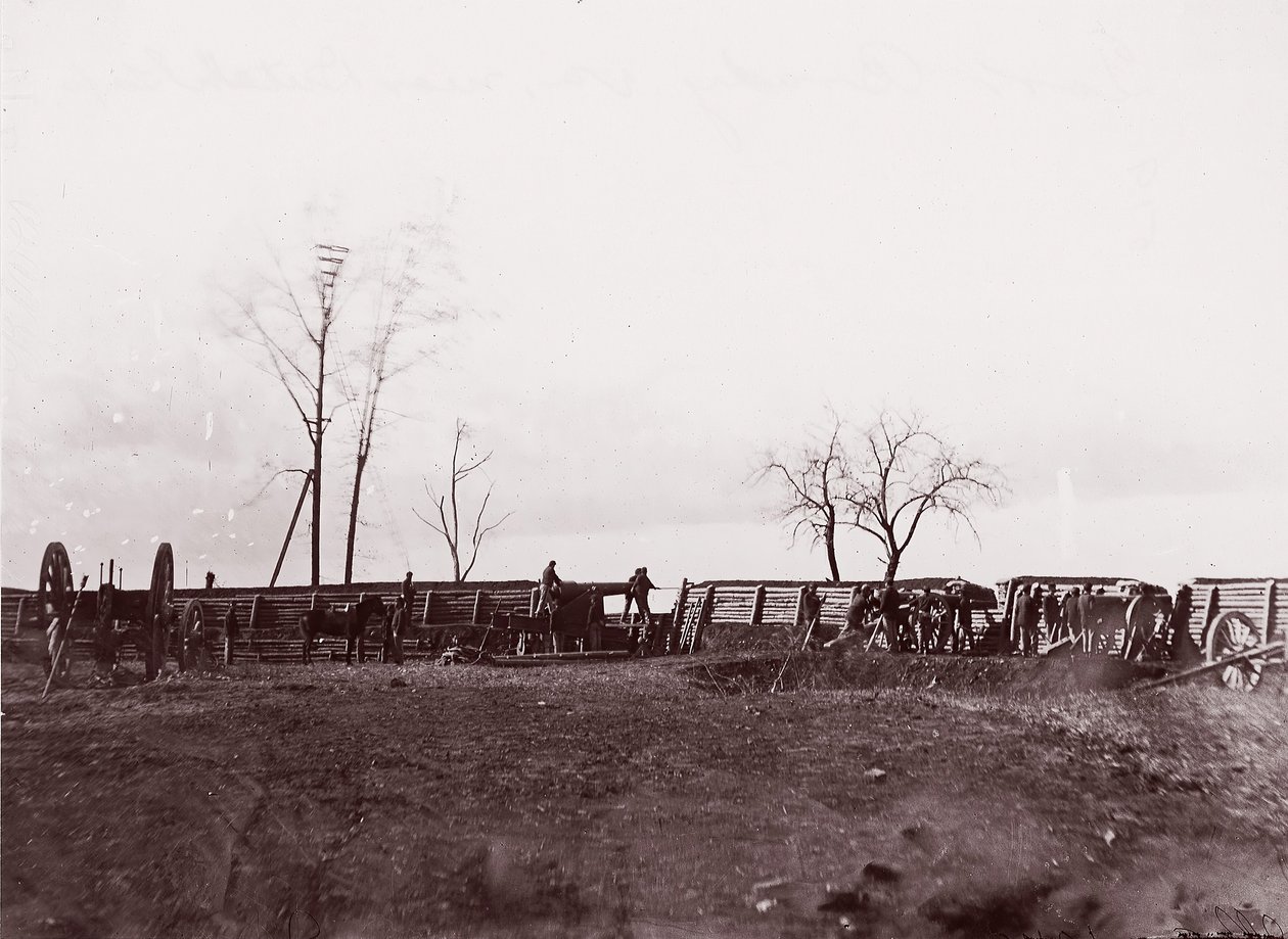 Fort Brady, Virginia, nära Dutch Gap, 1865. av William Frank Browne