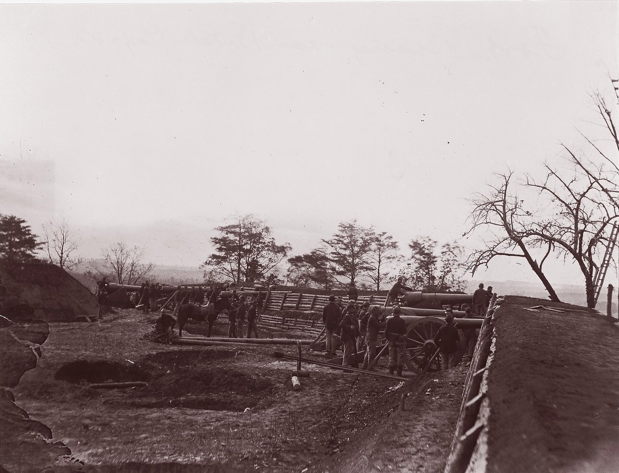 Nära Dutch Gap, Virginia. Fort Brady, ca. 1865. av William Frank Browne