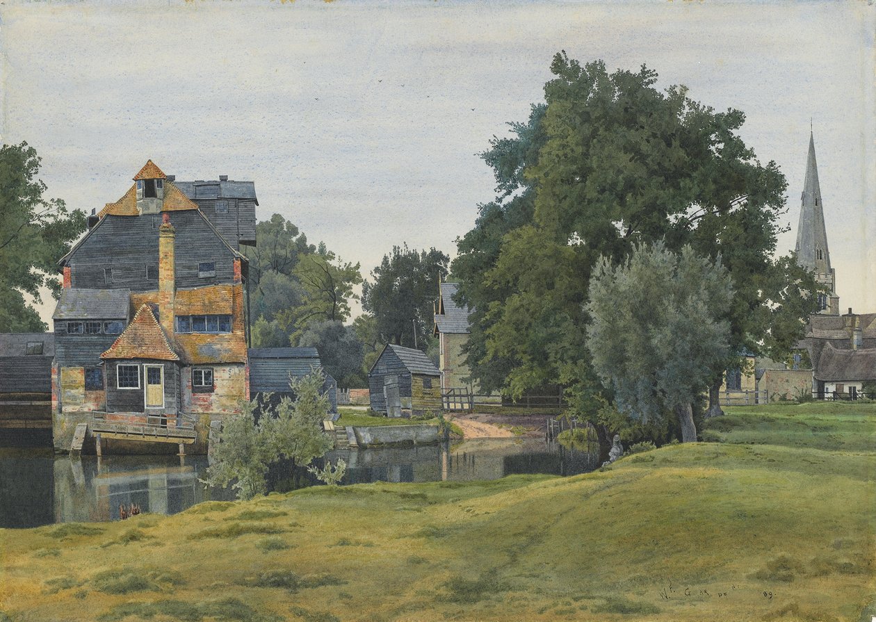 Houghton Mill, nära St Ives, Huntingdonshire, 1889 av William Fraser Garden