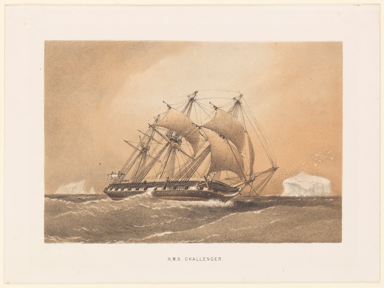 HMS "Challenger av William Frederick Mitchell