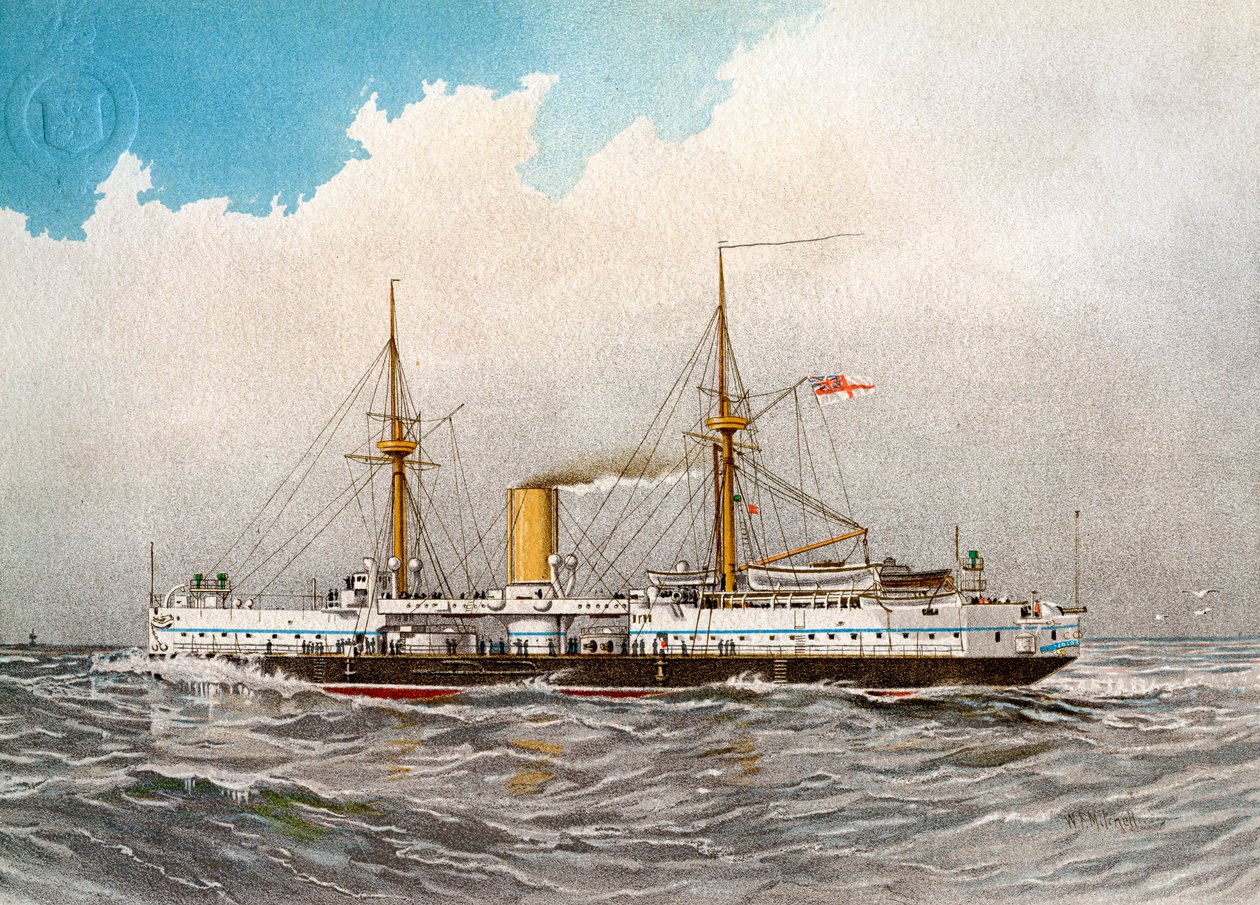 HMS Colossus, Royal Navy 2nd class slagskepp, c1890-c1893 av William Frederick Mitchell