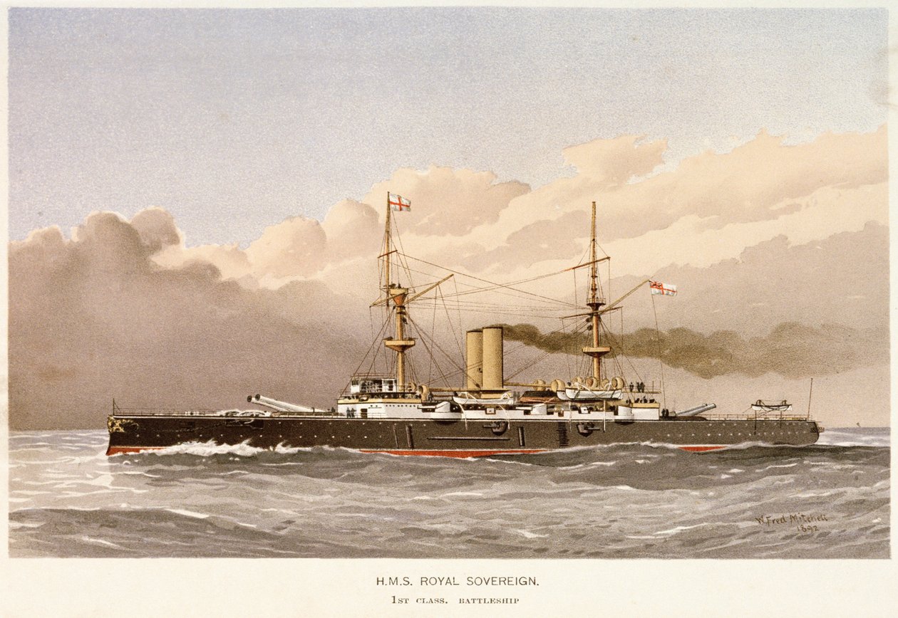 HMS "Royal Sovereign" slagskepp av William Frederick Mitchell