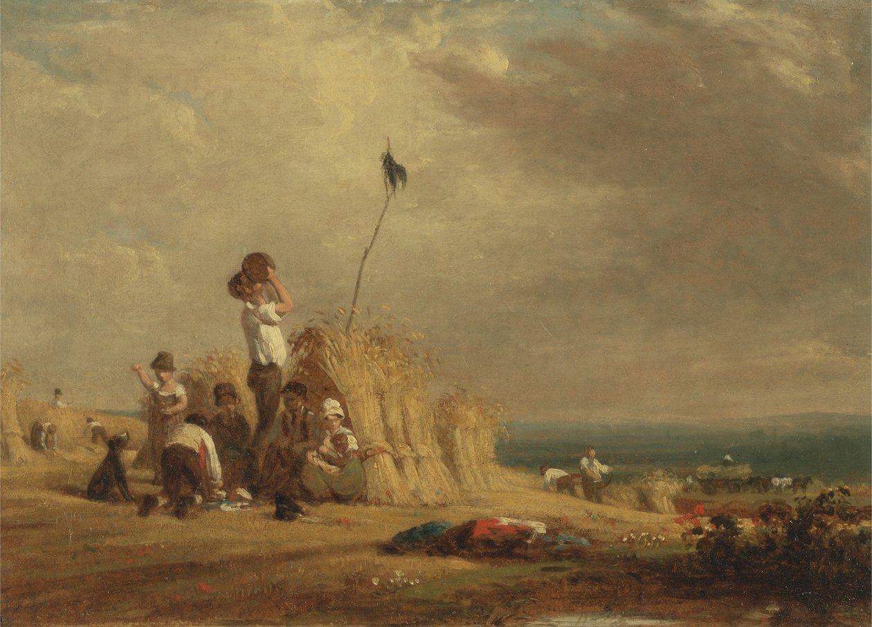 Middagsvila, skörd (olja ombord) av William Frederick Witherington