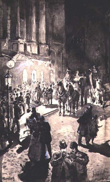 The Door of the Lyceum, Edinburgh (bläck och kinesiskt vitt) av William G. Burn Murdoch