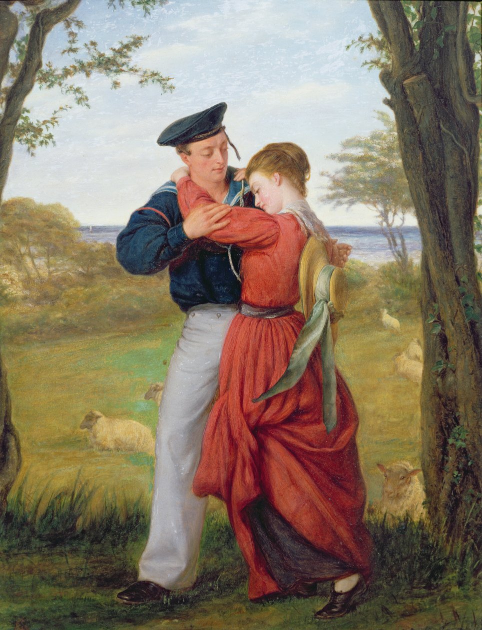 The Sailors Farewell olja på panel av William Gale or Gaele
