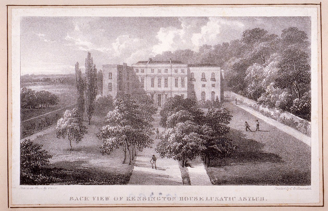 Utsikt över Kensington House Lunatic Asylum, c.1830 av William Gauci