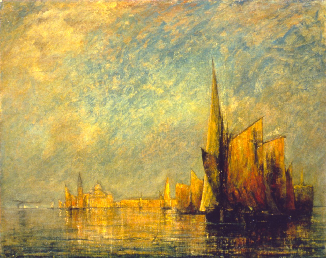 Solnedgång, San Giorgio, sent 1800-tidigt 1900-tal. av William Gedney Bunce