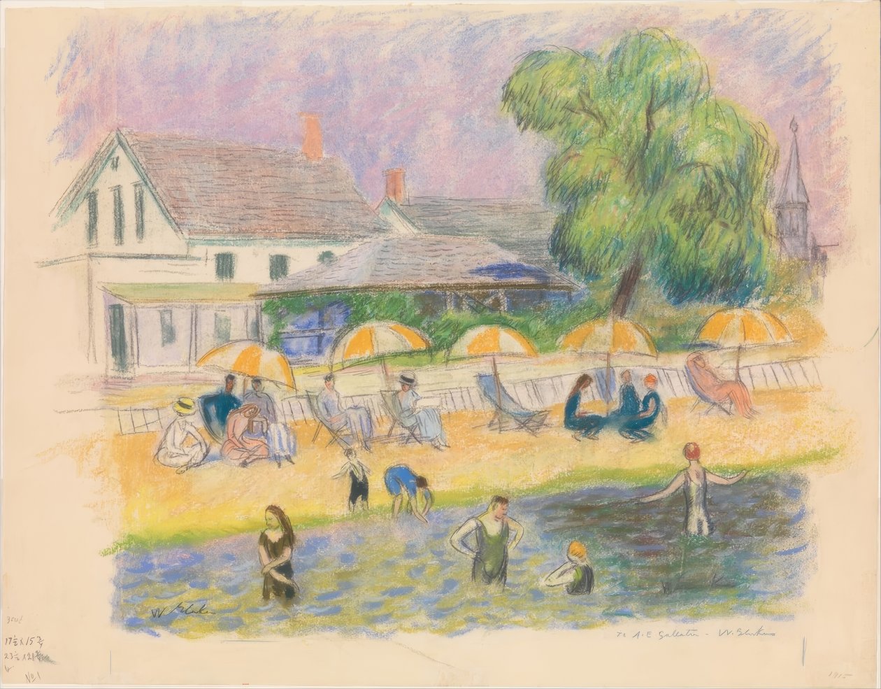 Strandscen av William Glackens