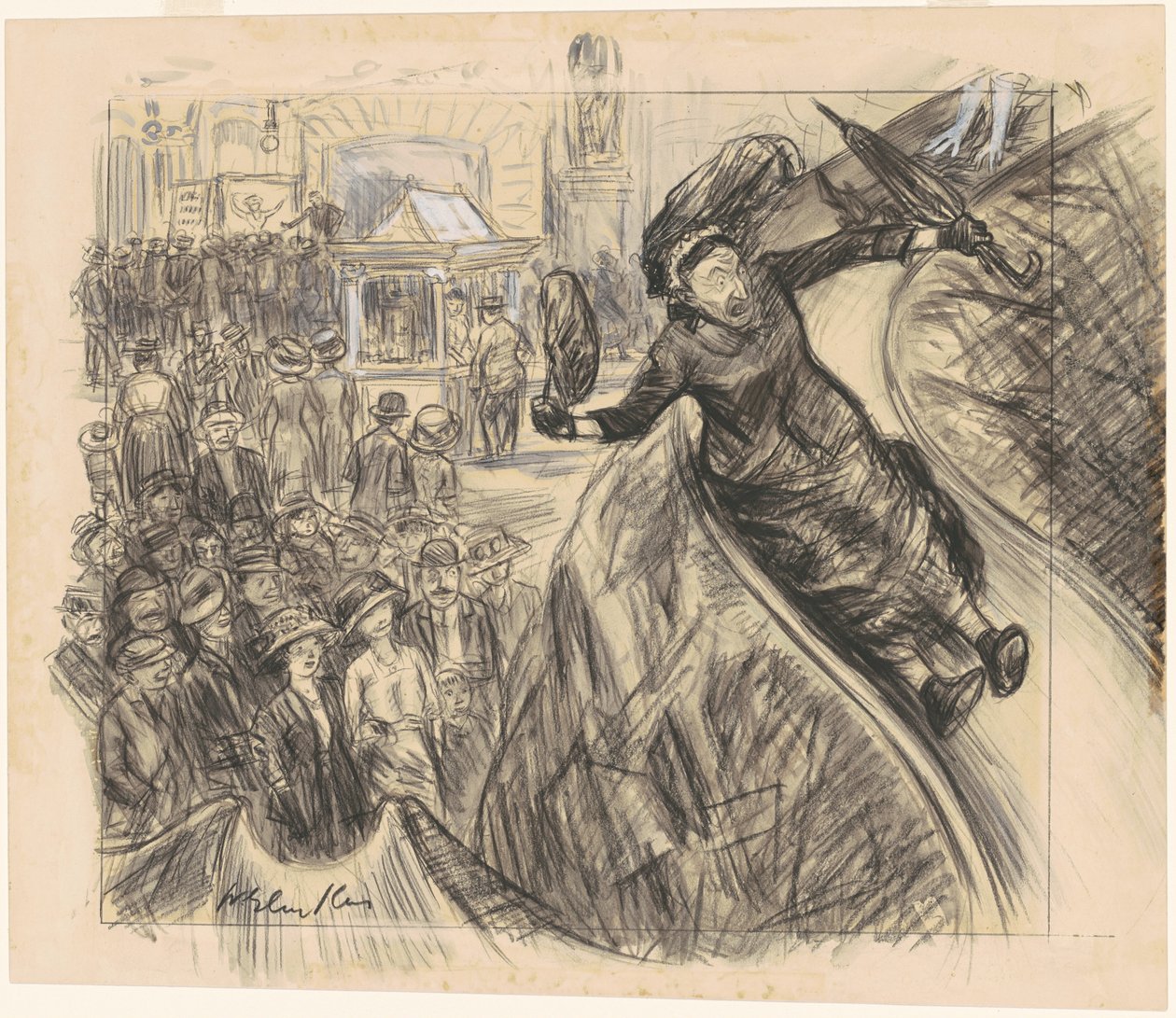 Jag gick ner där glider snabbare än Empire State Express av William Glackens