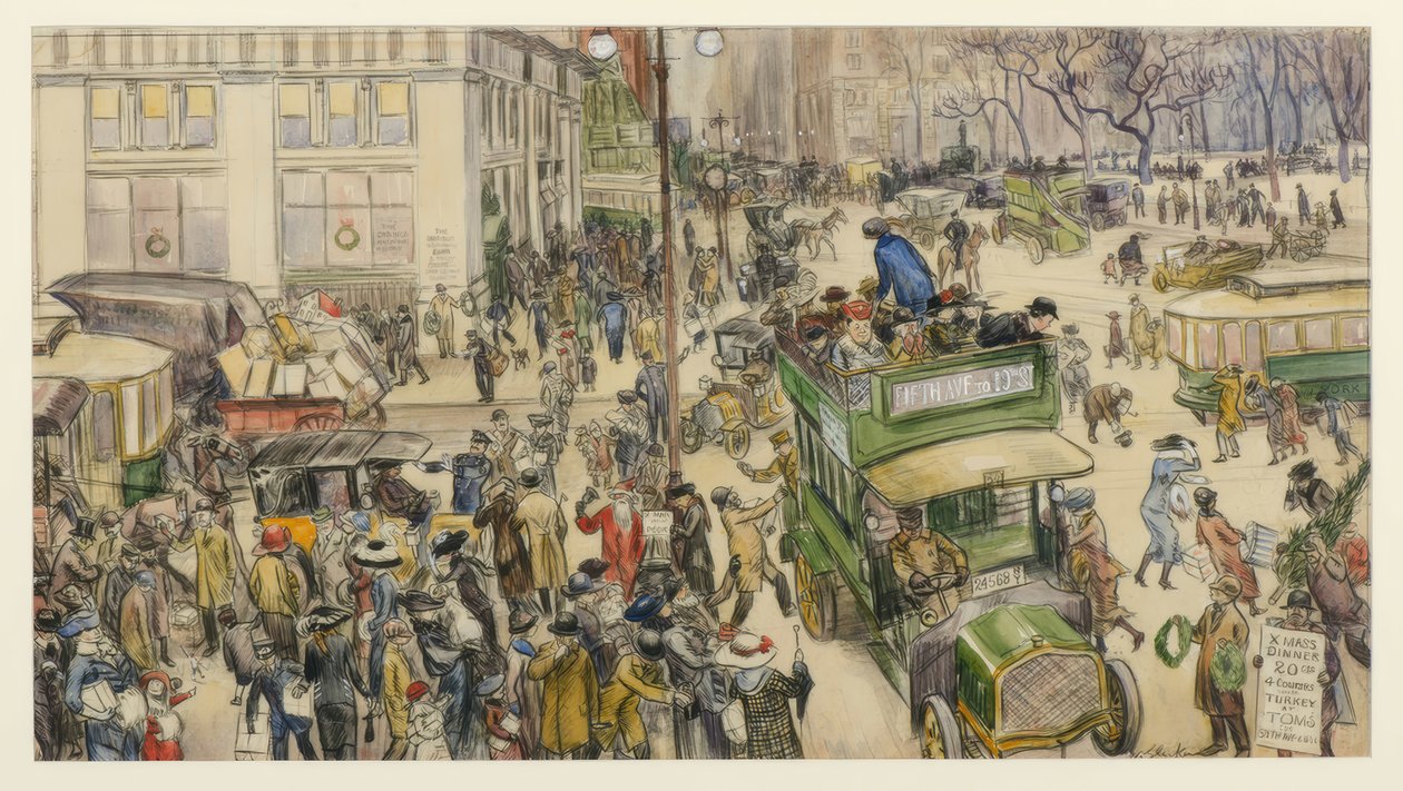 Julshoppare, Madison Square av William Glackens