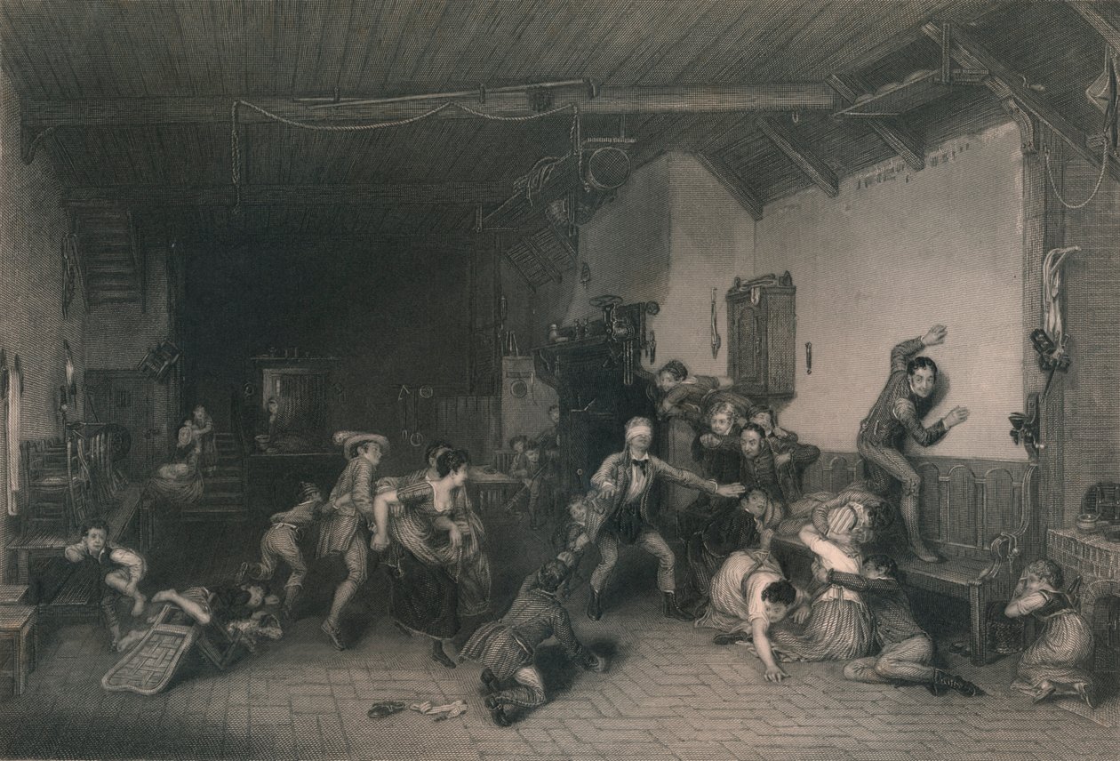 Blind Mans Buff, 1812, mitten av 1800-talet. av William Greatbach