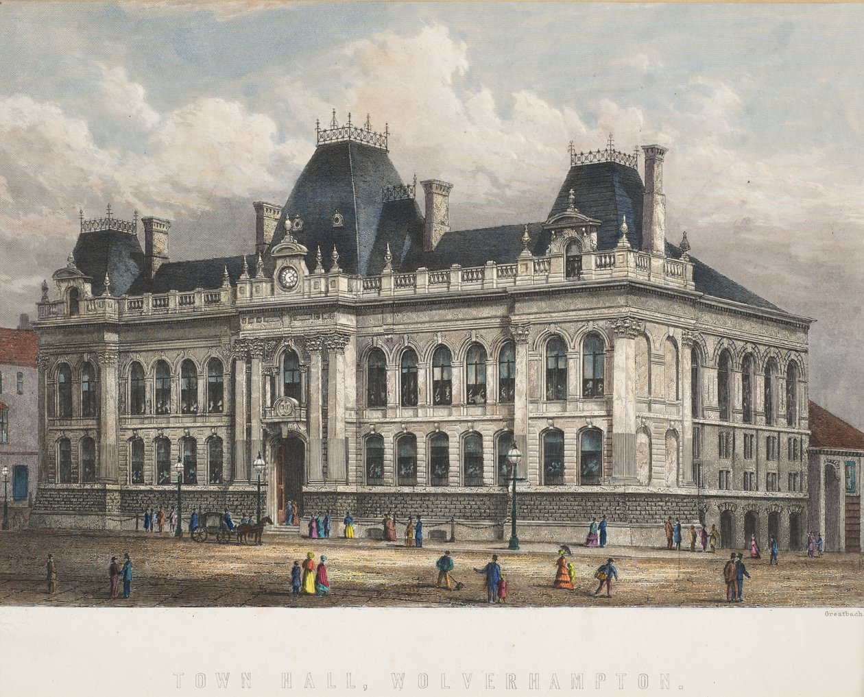 Rådhuset, Wolverhampton, ca 1871 av William Greatbach