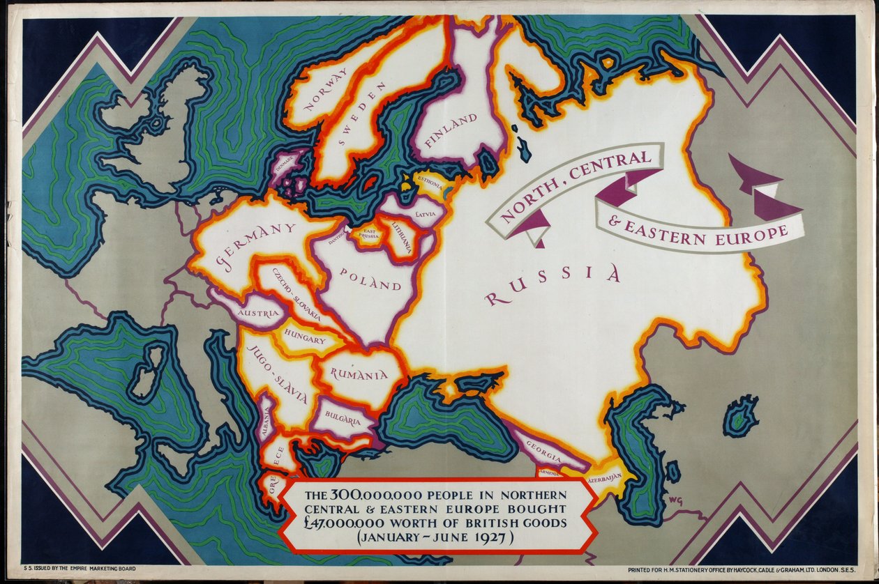 Nord-, Central- och Östeuropa, från serien "Where Our Exports Go" av William Grimmond