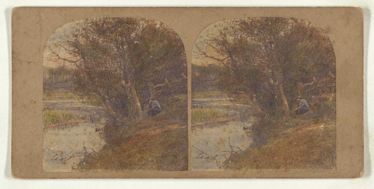 [Man i eftertänksamt humör sitter vid flodstranden] av William Grundy
