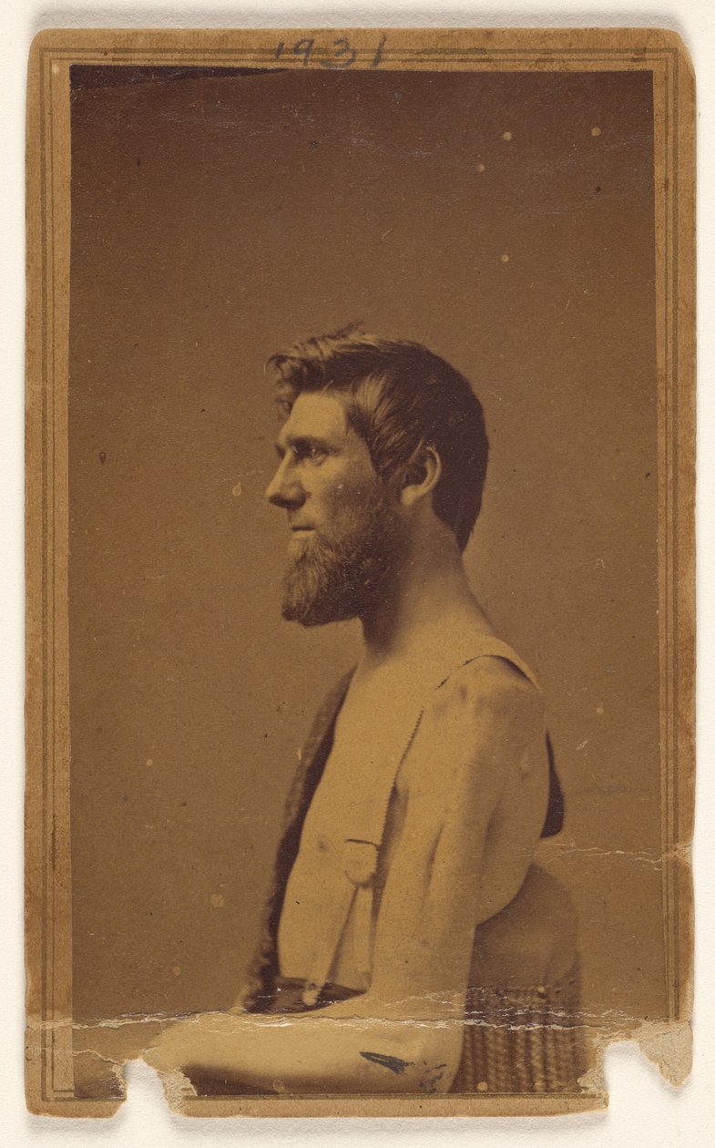 [Oidentifierat offer från inbördeskriget i profil, sittande] av William H. Bell