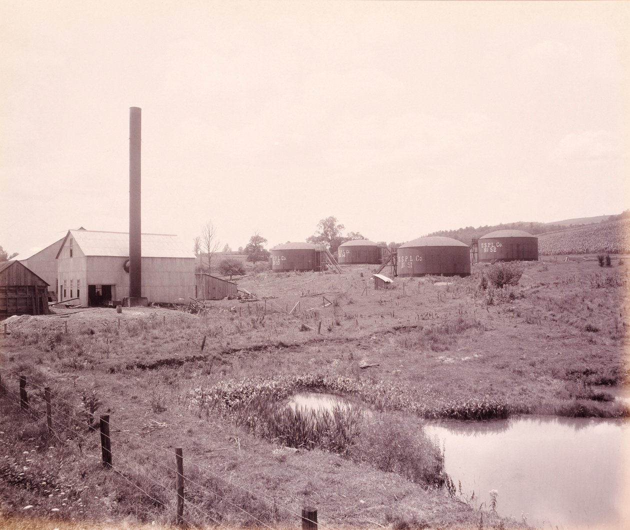 Oljepumpstation, nära Athens, för Lehigh Valley Railroad av William H. Rau
