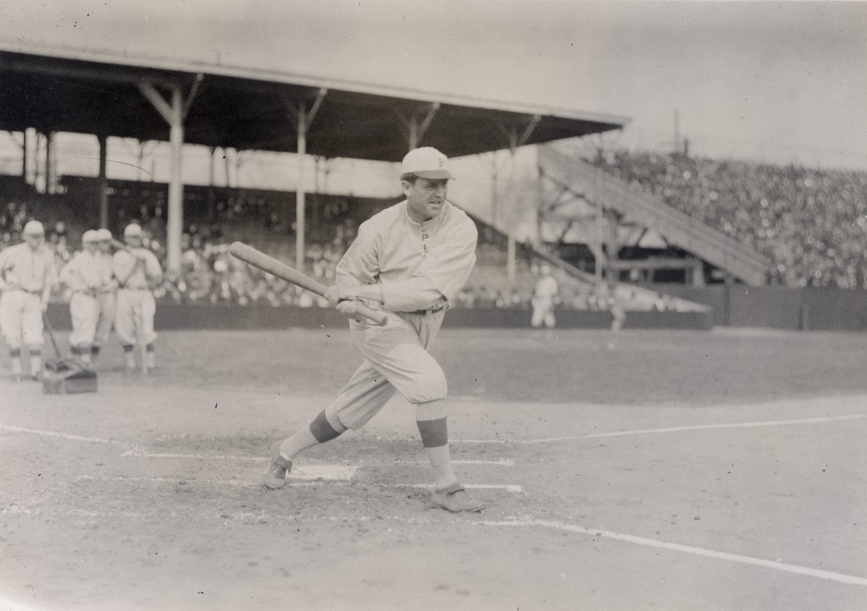 Mike Donlin, Pittsburgh Pirates outfielder, taking a practice swing av William H. Trefts Jr.