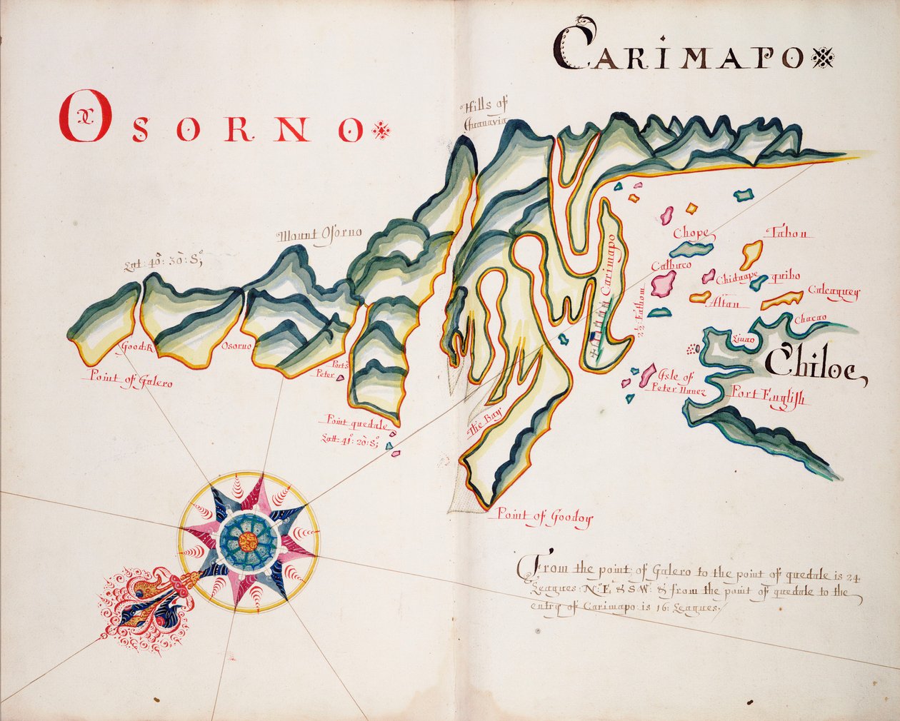 Osorno och Carimapo, Sydamerikas Stillahavskust av William Hack