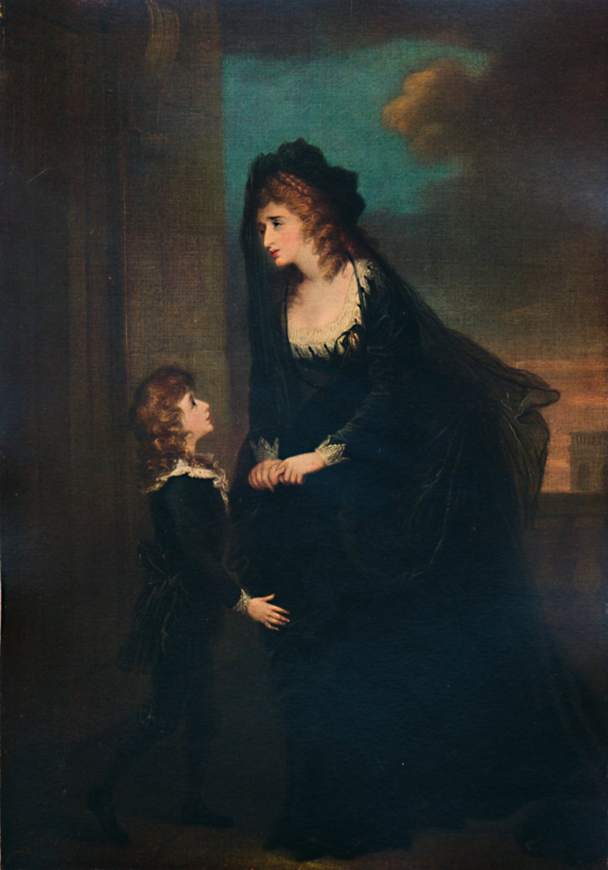 Mrs. Siddons och hennes son i Isabellas tragedi, 1784, 1935 av William Hamilton