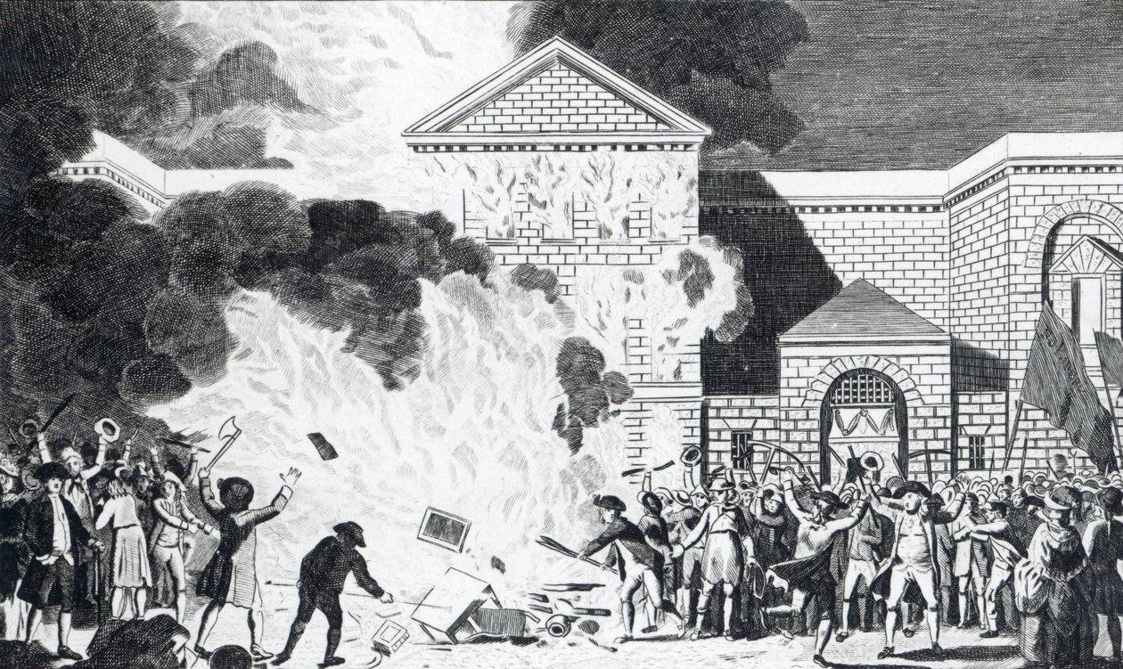 Förödelsen orsakade av att upprorsmakarna i London avfyrade New Gaol of Newgate och brände Mr. Akerman