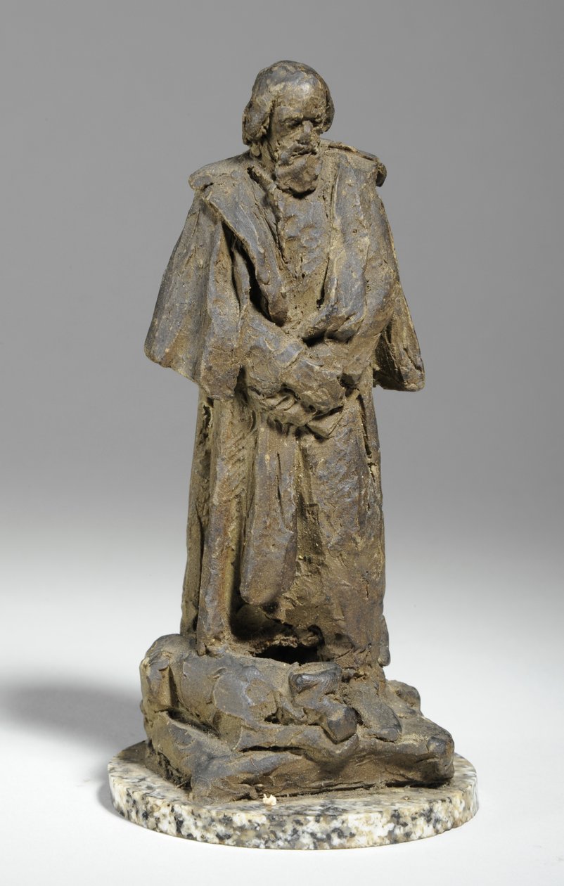 Maquette för Alfred, Lord Tennyson sittande vid Trinity College, Cambridge, ca 1909 (gips) av William Hamo Thornycroft