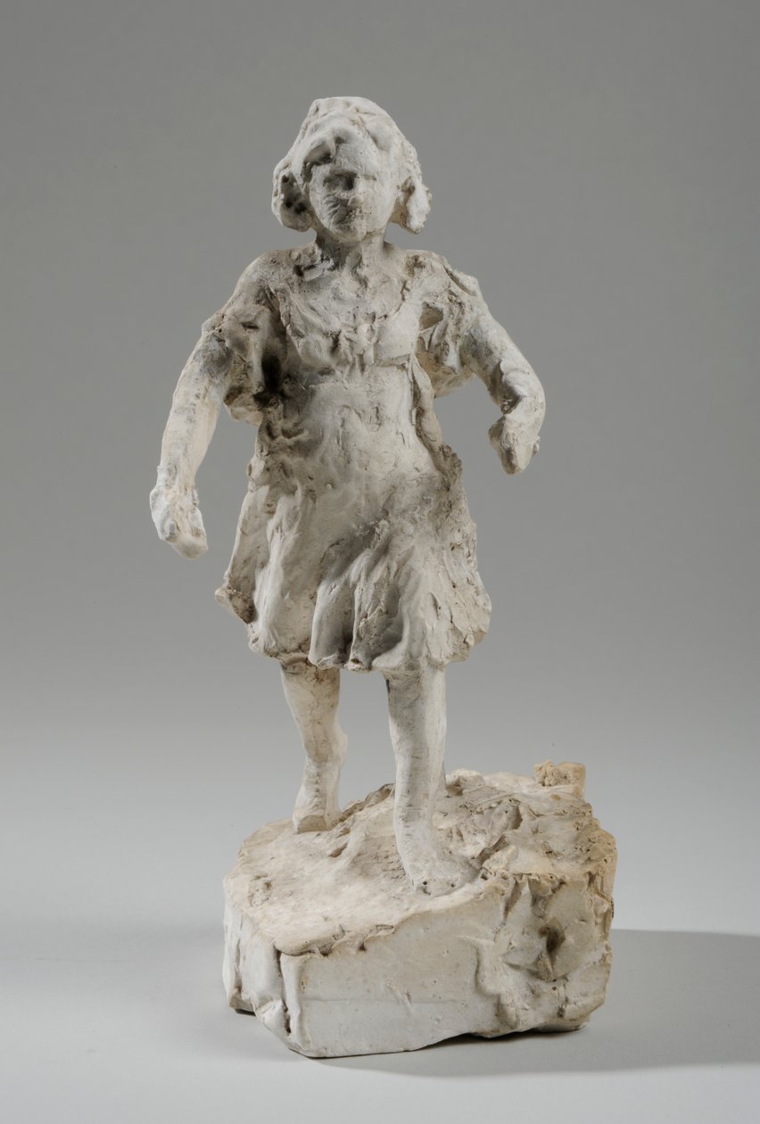 Maquette till figur av en springande flicka (gips) (se även 440336) av William Hamo Thornycroft