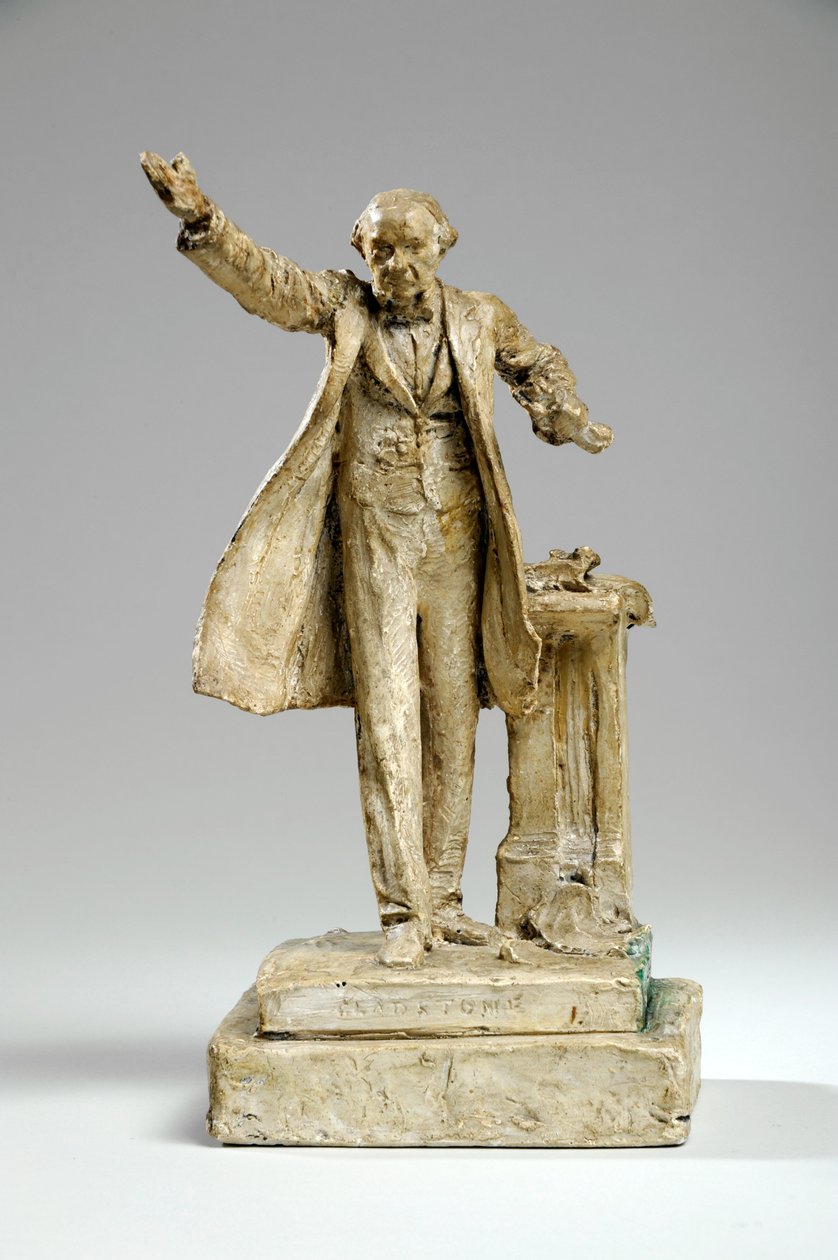 Maquette för statyn av William Ewart Gladstone på Strand, London, ca 1905 (gips) av William Hamo Thornycroft