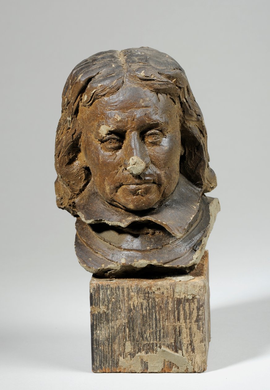 Porträtt av Oliver Cromwell (vax och trä) (se även 440364) av William Hamo Thornycroft