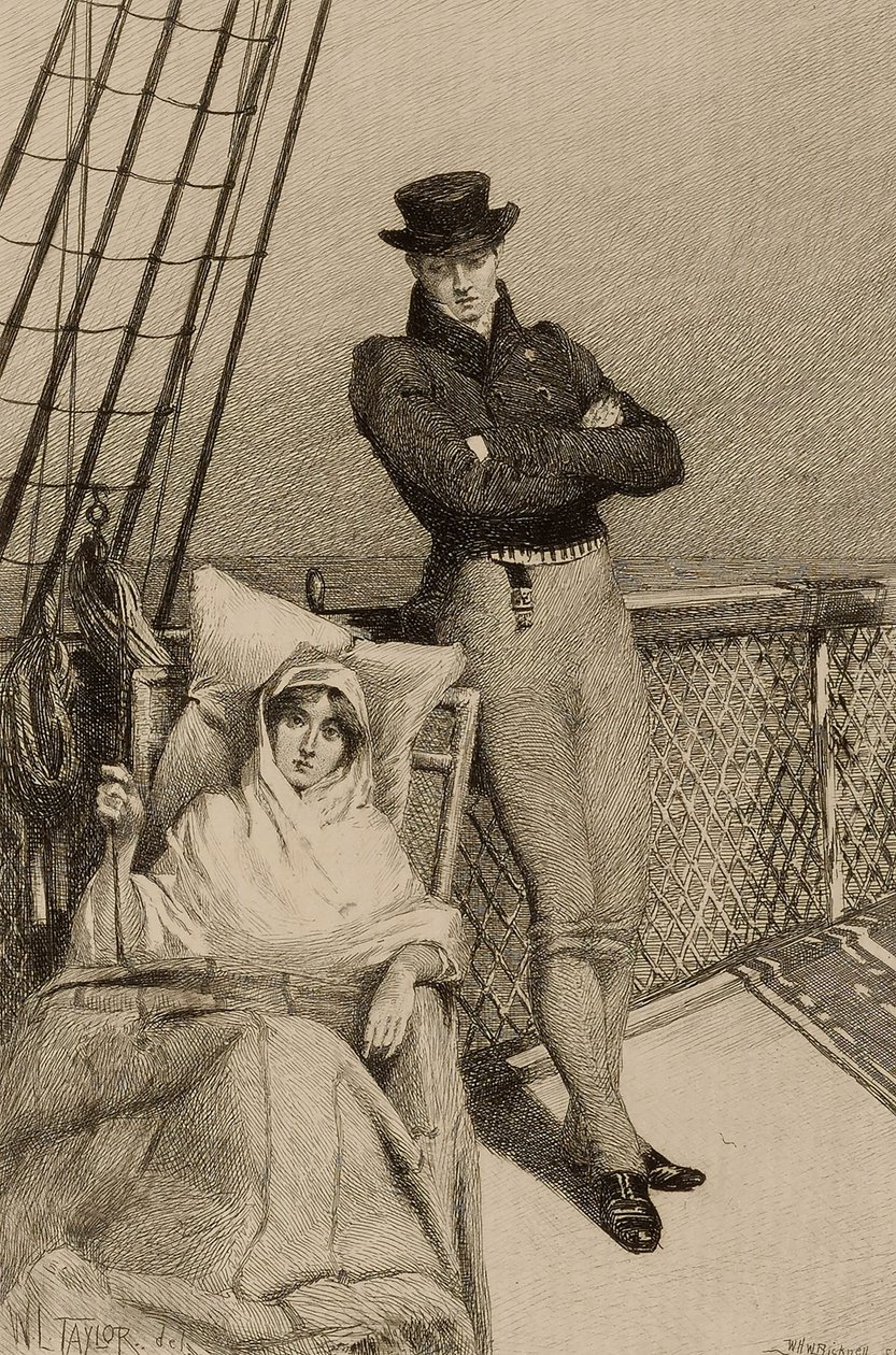 Utan titel (par på fartygsdäck) av William Harry Warren Bicknell