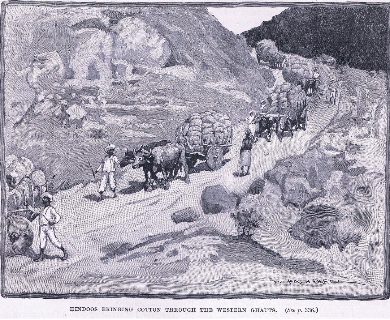 Hinduer för bomull genom västra Ghauts 1862 AD av William Hatherell