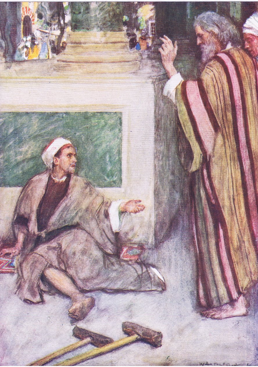 Peter och John som helar den lame mannen, från The Bible Story publicerad av Hodder & Stoughton, ca 1930 av William Hatherell