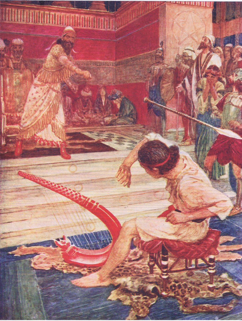 Saul och David, från The Bible Story publicerad av Hodder & Stoughton, c.1930 av William Hatherell