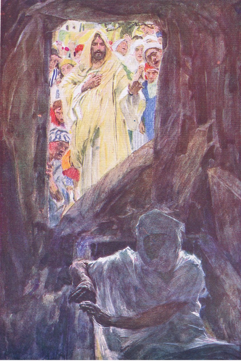 The raising of Lazarus, från The Bible Story publicerad av Hodder & Stoughton, ca 1930 av William Hatherell