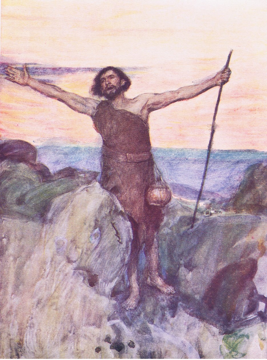 Rösten av en som gråter i vildmarken, från The Bible Story publicerad av Hodder & Stoughton, ca 1930 av William Hatherell