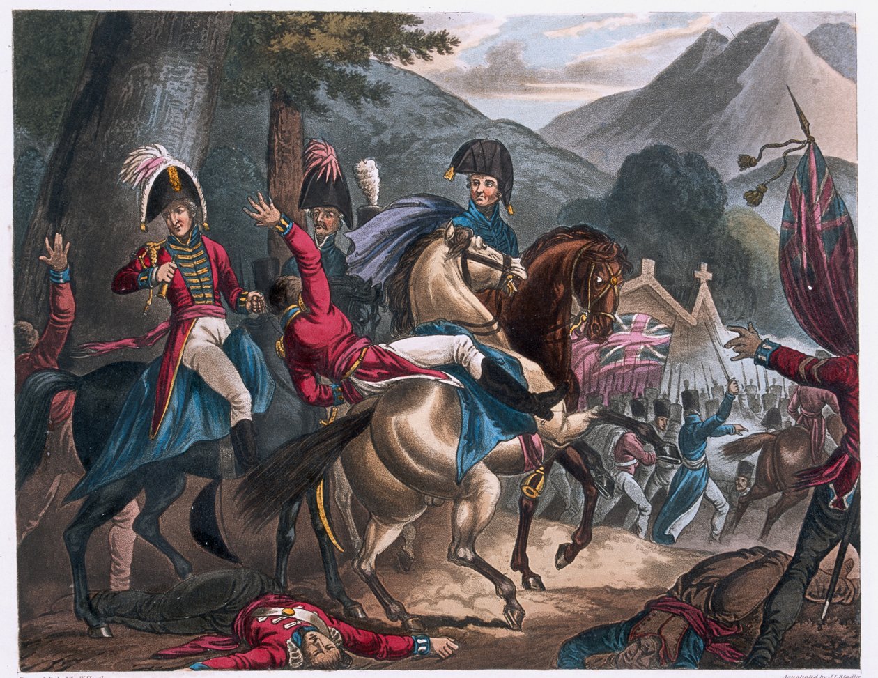 Slaget nära byn Sorauren, 1813 av William Heath